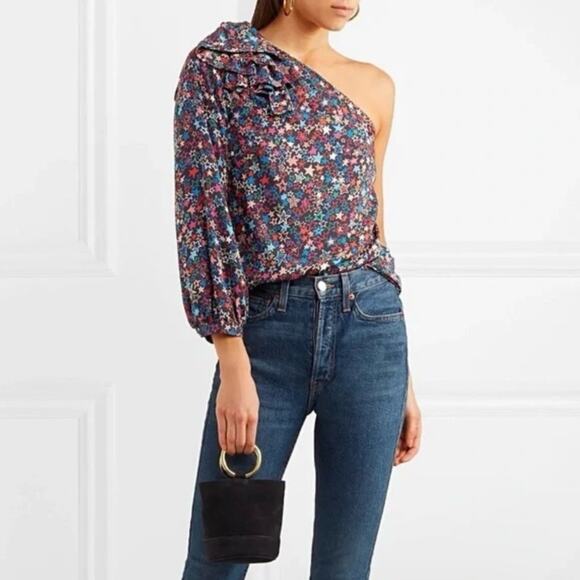 J. Crew One-shoulder Kaleidoscope Star Print Top size 8 - Picture 15 of 16